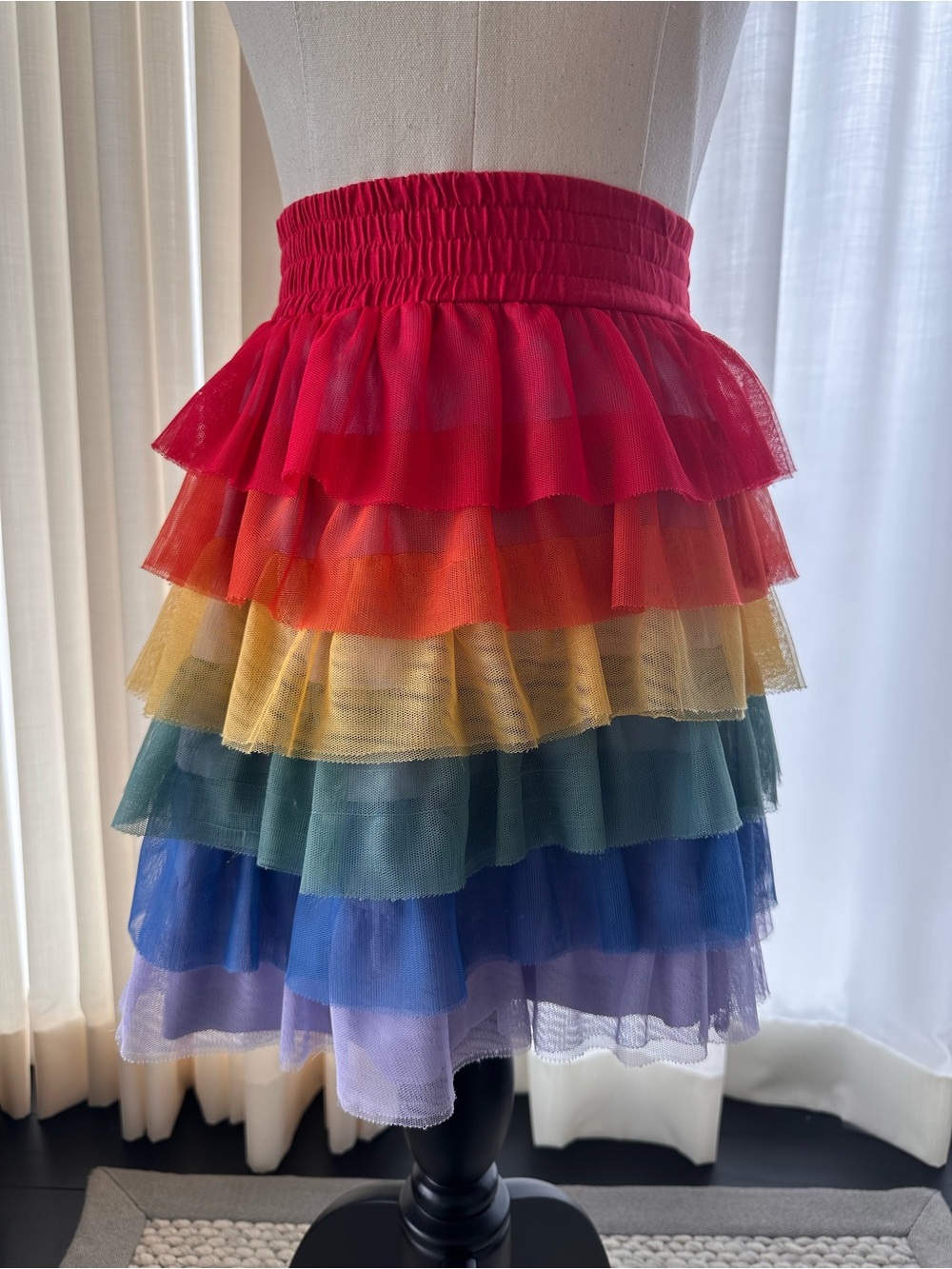 Tiered Rainbow Ruffle Skirt - Multicolor